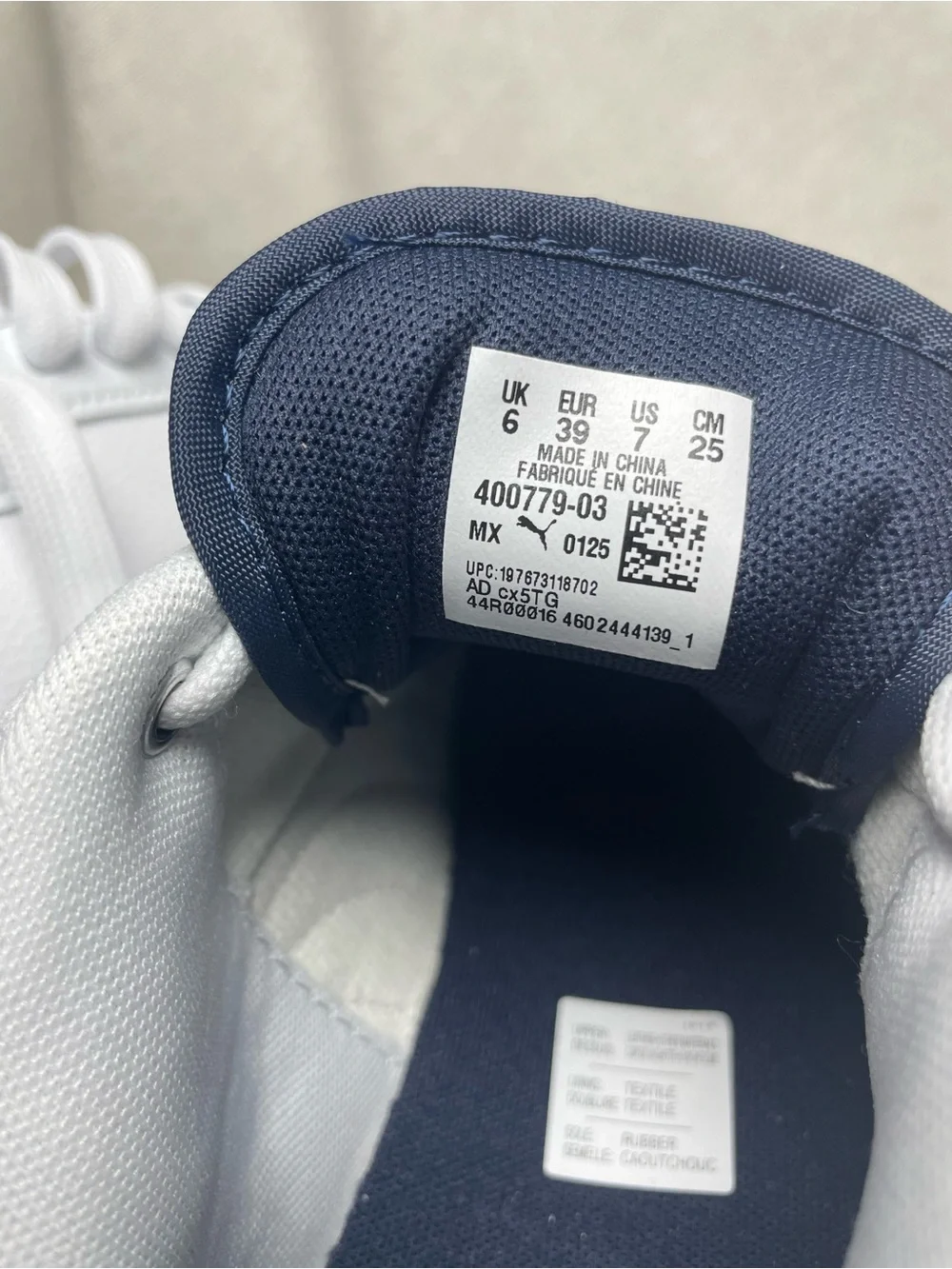 Puma Men’s White Sneakers with Navy Accents